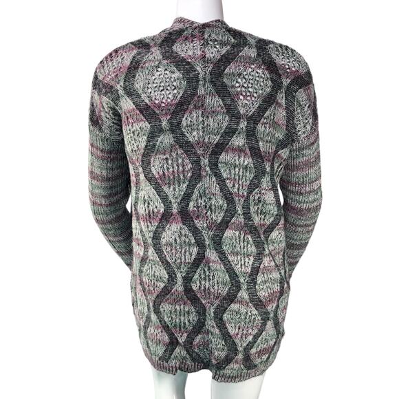 Soft Surroundings Womens Size S/M Sweater Cardigan Black Grey Knit Open - Picture 7 of 15